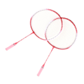 Pikkukuva 3 / 8: Badmintonmaila 2 pelaajalle Superkevyt jaettu kahva Rauta-seos Badmintonmailasetti aloittelijoille Lapsille Punainen