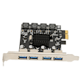 Miniatyrbild 7 av 8: PCIE till USB-expansionskort 4 USB 3.0-portar 5Gbps Höghastighets självdriven USB3.0 Hub Controller för Win för Linux