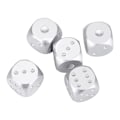 Miniatyrbillede 7 af 8: 5 stk aluminiumslegering terninger til brætspil pokerspil med opbevaringsboks (sølv rektangulær kasse)