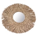 Miniatyrbild 6 av 8: Straw Weaving Wall Mirror Retro Vacker vävd vägghängande spegel för Dorm Room Dekoration Nature