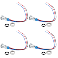 Miniatyrbillede 1 af 8: 4 sæt fortrådede runde LED-lamper 2 farver vandtætte metallamper Common Cathod 8 mm 36V (rød og blå)