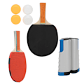 Miniatyrbillede 1 af 8: Bordtennisset Bærbare Teleskopiske Netracketter Ping Pongbolde Træningsudstyr Hvid og Blå