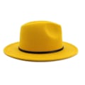 Pikkukuva 3 / 5: Keltainen villahuopa Fedora-hattu naisille ja miehille