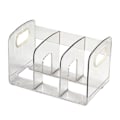 Miniatyrbillede 1 af 8: Bogorganisator Skrivebords Bogreol Filholder Akryl Bordsplade Organiser til Studie Kontor Transparent 3 Rum (28x14x15cm/11x5.5x5.9in)