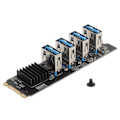 Pikkukuva 1 / 8: M.2 NVME PCIE 1X -nosto kort M.2 NVME 4 PCIE 1X USB 3.0 -porttiin Lämpösuojaus 4 PCIE-näytönohjaimen laajennus