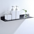 Miniatyrbillede 3 af 8: Sort badeværelse Enkellags Space Aluminium Matt Hylde (#50cm)
