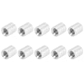 Miniatyrbillede 2 af 8: 10 stk Runde fritstående aluminiumlegerings indvendige gevind søjler Forbindelseskolonne afstandsholder M4x0,7mm Længde 8mm