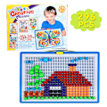 Miniatyrbild 5 av 8: 296 st färgglada svampnaglar Pegboard Pussel Set 3D Mosaik Jigsaw Game Byggstenar DIY Leksaker Kit för barn