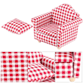Miniatyrbilde 6 av 8: Enkel miniatyr-soffa med pute for 1:12 dukker DIY-tilbehør til dukkehus (#1)