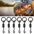 Miniatyrbillede 5 af 8: 60 stk Universal Spinner Swivels Connector Enkelkrog Hurtigudskiftning Karpefiskeudstyr Tilbehør