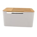 Miniatyrbild 5 av 8: Router Förvaringslåda Stort utrymme Multi Hål Bit Bambu Cover Home WiFi Router Organizer