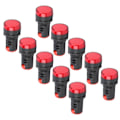 Miniatyrbillede 2 af 8: 10 stk AD16-22DS Høj lysstyrke Rød LED-signallampe LED-indikatorlampe til signalindikering AC/DC110V