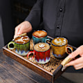 Miniatyrbillede 8 af 8: 2 stk Keramisk Kaffe Kop Special Active Glaze Stor Kaffe Kop til Kontor 150ml Kapacitet Grøn