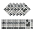 Pikkukuva 2 / 8: 30 kpl mosaiikkitapetit PVC 3D vedenkestävä öljynkestävä itseliimautuva seinätarra keittiötasolle vaaleanharmaa ruudullinen