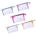 Miniatyrbillede 2 af 8: 5 stk gennemsigtige kosmetiske tasker Fem farver transparent mode PU-læder håndtaske makeup taske Rejseopbevaringstaske