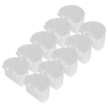 Miniatyrbild 8 av 8: 10 st duvor foderkoppar Säkra plast fågelhängande foderkoppar med halvcirkeldesign Transparent