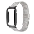 Miniatyrbillede 1 af 8: Mesh-rem i rustfrit stål med sort stødfangeretui som erstatning tilbehør Passer til Mi Band 7 Pro Sølv