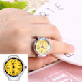 Miniatyrbilde 7 av 8: 1 stk Stilig dame- og herre-kvarts analog rund fingerring kjærlighetsklokke (gul)
