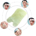 Miniatyrbild 4 av 4: Gua Sha Massagekam Set - Naturlig Jade Sten för Helkroppsavslappning & Huvudmassage