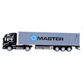 Miniatyrbillede 4 af 8: 1:48 Legering Container Truck Model Legetøj Højsimulering Børnebil Legetøj Køretøjer Grå Container Truck Model