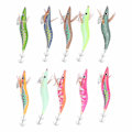 Miniatyrbilde 3 av 8: 10 stk Squid Jig Hook Hard Fiskeagn Luminous Wood Fiske Reker Lure Bait Kit