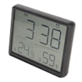 Miniatyrbillede 2 af 8: Digitalt Vækkeur med Temperatur Fugtighedsdisplay Vægmonteret Digitalt Ur med Stand Back Magnetisk Sort