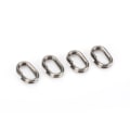 Miniatyrbilde 2 av 8: 100 stk rustfritt stål ovale splittringer Svingbar Snap fiskeutstyrkontakt (5x8mm)