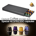 Miniatyrbillede 4 af 8: Kaffekapsler Skuffe 40 stk Holdbar Kaffekapsel Opbevaringsstativ Kaffeboks Holder Sort