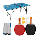 Miniatyrbillede 6 af 8: Bordtennisset Bærbare Teleskopiske Netracketter Ping Pongbolde Træningsudstyr Hvid og Blå
