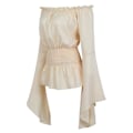 Pikkukuva 2 / 5: Bohemian Renaissance -tyylinen keskiaikainen pitkähihainen paita naisille, beige, koot S-XL