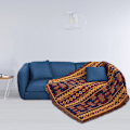Miniatyrbillede 3 af 8: Dobbeltsidig bomuldsvævet sofa, tæppe med dekorative frynser til sovesofa (#1)