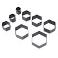 Miniatyrbild 6 av 8: 8st Lädermanschettform DIY Hexagonal Form Skärpa Högkolstål Hollow Punch Cutter för Lagerläggning av Tyg Smycken