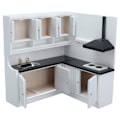 Miniatyrbild 2 av 8: Dockhus Kök Fint utförande Miniatyrmodell Söt Utseende Mode Trädockamöbler
