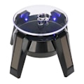 Miniatyrbilde 4 av 8: Solar 360 graders roterende skiveplate Klokker Telefon Smykker Display Stativ LED-lys (svart)