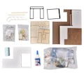 Miniatyrbild 1 av 8: DIY Miniatyr Modern Byggnadsmodell Trähus Montering Dockhus Kit Leksak Present