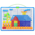 Miniatyrbild 8 av 8: 296 st färgglada svampnaglar Pegboard Pussel Set 3D Mosaik Jigsaw Game Byggstenar DIY Leksaker Kit för barn