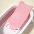 Miniatyrbillede 7 af 8: Baby Badekar Net Stativ Universal Justerbar Højde Behagelig Stabil Baby Bade Sæde Støtte til Hjemme Rejse Rosa