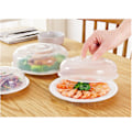 Miniatyrbillede 7 af 8: Mikrobølgeovnsdæksel Transparent PP-materiale Madskærm Grip Design Sikker Sund Mikrobølgeovnsstænkskærm Medium Størrelse 17 cm