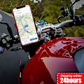 Pikkukuva 2 / 5: 360° Kiertävä Alumiiniseospyöräpuhelimenpidike - Liukumaton Kiinnitys MTB-Pyörään, Moottoripyörään - Yhteensopiva iPhonen, Samsungin, GPS:n kanssa - Keltainen