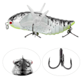 Miniatyrbilde 8 av 8: Hardt Fiskeagn Bionic Cicada Form Fiskebete med Roterende Propeller Trippelkrok 7.5cmY238-6