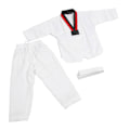 Pikkukuva 7 / 8: Lasten Taekwondo-puku vyöllä, polyesteri ja puuvilla, hengittävä pehmeä, urheilullinen karate-puku lapsille kamppailulajien harjoitteluun pojille tytöille XS