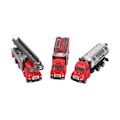 Miniatyrbillede 7 af 8: 3 stk 1:50 Brandbilslegetøj Simuleret Legering Træk Tilbage Bilmodel Fødselsdagsgave til Børn KidPull Back Brandbilsæt