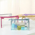 Miniatyrbillede 6 af 8: 5 stk gennemsigtige kosmetiske tasker Fem farver transparent mode PU-læder håndtaske makeup taske Rejseopbevaringstaske