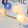 Miniatyrbild 4 av 5: Färgade lampor LED Plastboll Jul Nyår Blinkande strängljus för dekoration Havsblå 2 Meter 10LED Batterityp