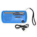 Miniatyrbild 1 av 8: Handvev Solar Radio AM FM SW1 SW2 Camping LED Ficklampa Multiband Camping Emergency Radio för OutdoorBlue