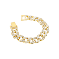 Miniatyrbillede 8 af 8: Kubansk armbånd Bling Hip Hop Spænde Kæde Diamant Smykker til Mænd Kvinder Par Guld