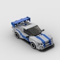 Miniatyrbillede 5 af 6: 332 stykke byggeklodser super racing speed skyline R34 V2 racermodel fødselsdagsgave nytårsgave