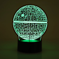 Miniatyrbillede 7 af 8: Natlampe ABS-fod Planetmønsterlampe Touch Switch (sort uden fjernbetjening)