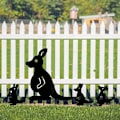 Miniatyrbillede 5 af 8: 4 stk Dyr Silhuet Haveindsatser Metal Kænguru Hule Statuer Have Hule Havedekorationer til Indeklimas Græs