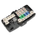 Miniatyrbillede 7 af 8: Fused Power Distribution Block 4-vejs Fordeling Passer til Biler Campingvogne Lastbiler Trailer UTV-både